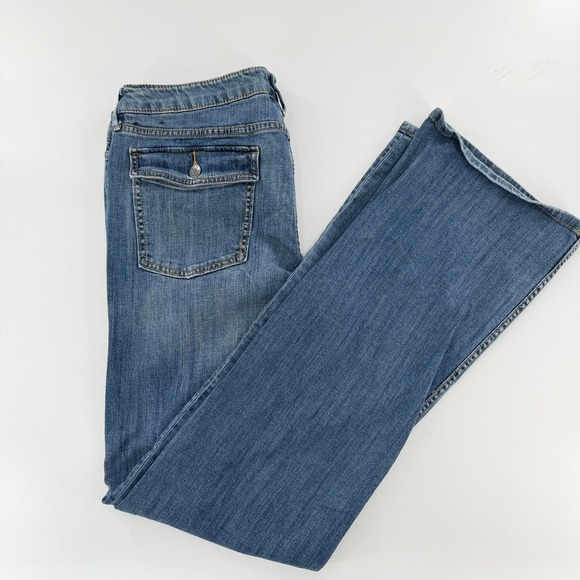 Banana Republic Bootcut Jeans Y2K Women 14 Long Blue Denim Pants 32/14 Stretch - Picture 2 of 10